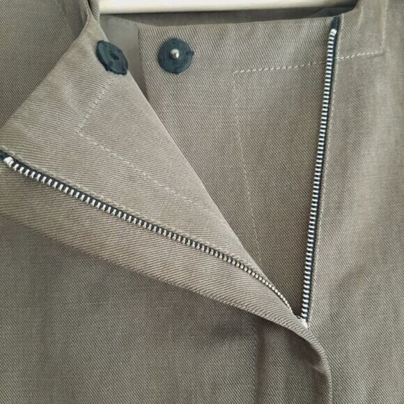 GARDE Linen Blend 100% Silk Lining Modern Asymmetric Full-Zip Jacket w Hood Sz S - Picture 15 of 16